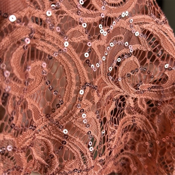 🦋NWOT Free People Best Idea sequin Sheer Mesh Party cami in rose Strap SZ Small - Picture 3 of 3